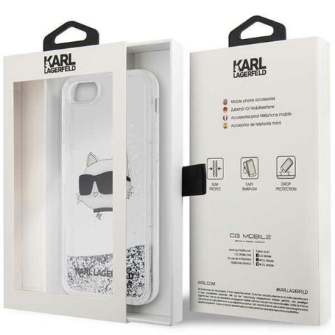 Karl Lagerfeld nakładka do iPhone 7 / 8 / SE KLHCI8LNCHCS srebrna HC Liquid Glitter NFT Choupette Head Karl Lagerfeld nakładka do iPhone 7 / 8 / SE KLHCI8LNCHCS srebrna HC Liquid Glitter NFT Choupette Head