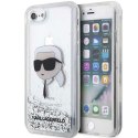 Karl Lagerfeld nakładka do iPhone 7 / 8 / SE KLHCI8LNKHCH srebrna HC Liquid Glitter NFT Karl's Head