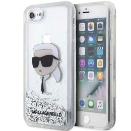 Karl Lagerfeld nakładka do iPhone 7 / 8 / SE KLHCI8LNKHCH srebrna HC Liquid Glitter NFT Karl's Head