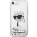 Karl Lagerfeld nakładka do iPhone 7 / 8 / SE KLHCI8LNKHCH srebrna HC Liquid Glitter NFT Karl's Head