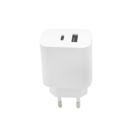Maxlife ładowarka sieciowa PD QC MXTC-06 1x USB-C 1x USB 30W biała Maxlife ładowarka sieciowa PD QC MXTC-06 1x USB-C 1x USB 30W biała