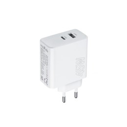 Maxlife ładowarka sieciowa PD QC MXTC-07-45AC 1x USB-C 1x USB 45W biała