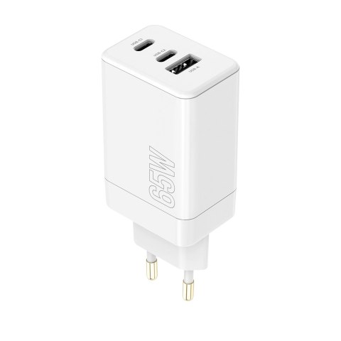 Maxlife ładowarka sieciowa PD QC MXTC-08-65ACC 2x USB-C 1x USB 65W biała Maxlife ładowarka sieciowa PD QC MXTC-08-65ACC 2x USB-C 1x USB 65W biała