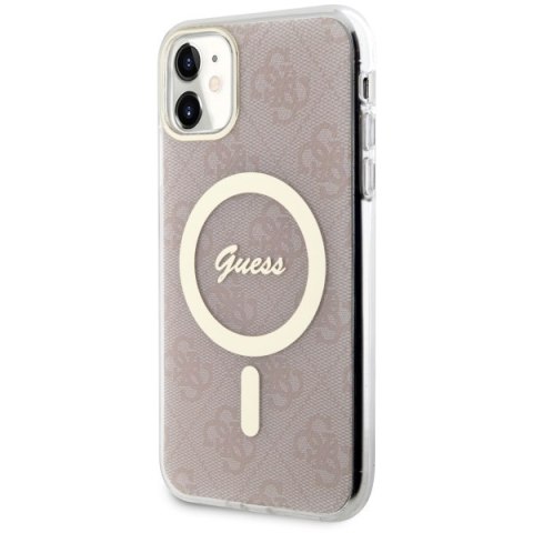 Guess nakładka do iPhone 11 GUHMN61H4STP różowa hardcase Magsafe IML 4G Guess nakładka do iPhone 11 GUHMN61H4STP różowa hardcase Magsafe IML 4G