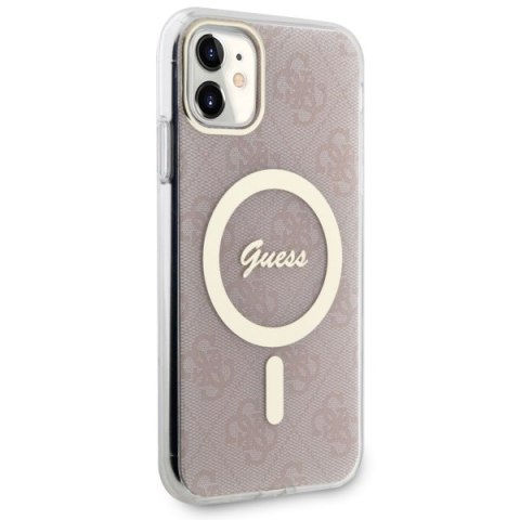 Guess nakładka do iPhone 11 GUHMN61H4STP różowa hardcase Magsafe IML 4G Guess nakładka do iPhone 11 GUHMN61H4STP różowa hardcase Magsafe IML 4G