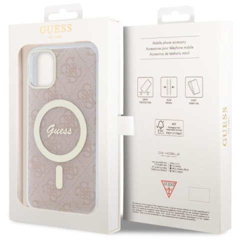 Guess nakładka do iPhone 11 GUHMN61H4STP różowa hardcase Magsafe IML 4G Guess nakładka do iPhone 11 GUHMN61H4STP różowa hardcase Magsafe IML 4G
