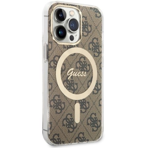 Guess nakładka do iPhone 13 / 13 Pro 6,1" GUHMP13LH4STW brązowa hard case 4G MagSafe Guess nakładka do iPhone 13 / 13 Pro 6,1" GUHMP13LH4STW brązowa hard case 4G MagSafe