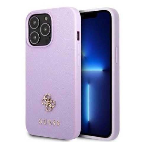 Guess nakładka do iPhone 13 Pro Max 6,7" GUHCP13XPS4MU purpurowa hardcase Saffiano 4G Small Metal Logo Guess nakładka do iPhone 13 Pro Max 6,7" GUHCP13XPS4MU purpurowa hardcase Saffiano 4G Small Metal Logo