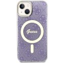 Guess nakładka do iPhone 14 6,1" GUHMP14SH4STU fioletowa hardcase Magsafe IML 4G
