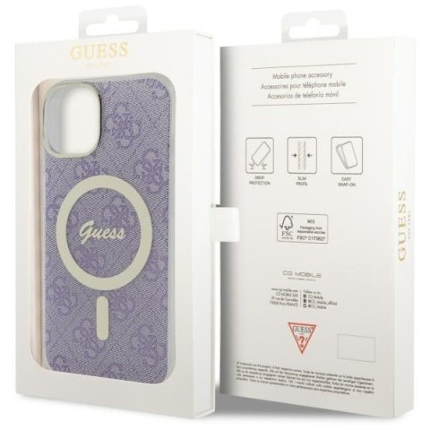 Guess nakładka do iPhone 14 6,1" GUHMP14SH4STU fioletowa hardcase Magsafe IML 4G Guess nakładka do iPhone 14 6,1" GUHMP14SH4STU fioletowa hardcase Magsafe IML 4G