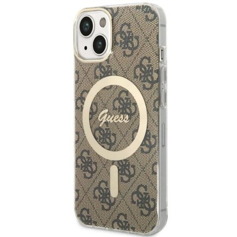 Guess nakładka do iPhone 14 6,1" GUHMP14SH4STW brązowa hardcase Magsafe IML 4G Guess nakładka do iPhone 14 6,1" GUHMP14SH4STW brązowa hardcase Magsafe IML 4G