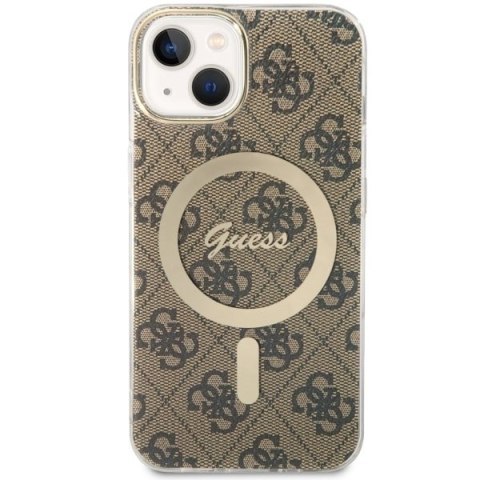 Guess nakładka do iPhone 14 6,1" GUHMP14SH4STW brązowa hardcase Magsafe IML 4G Guess nakładka do iPhone 14 6,1" GUHMP14SH4STW brązowa hardcase Magsafe IML 4G