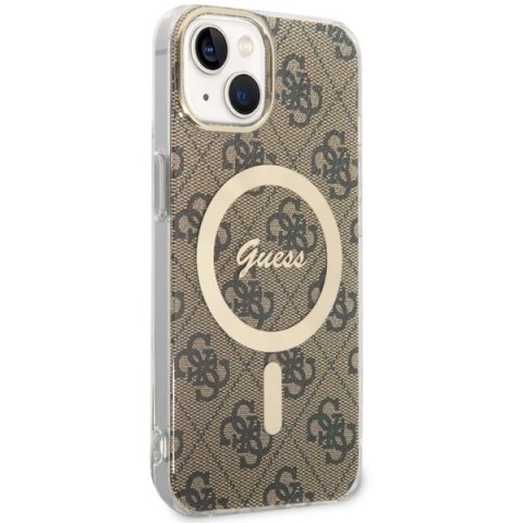 Guess nakładka do iPhone 14 6,1" GUHMP14SH4STW brązowa hardcase Magsafe IML 4G Guess nakładka do iPhone 14 6,1" GUHMP14SH4STW brązowa hardcase Magsafe IML 4G
