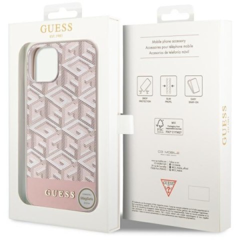 Guess nakładka do iPhone 14 6,1" GUHMP14SHGCFSEP różowa harcase Magsafe Gcube PU Stripes Guess nakładka do iPhone 14 6,1" GUHMP14SHGCFSEP różowa harcase Magsafe Gcube PU Stripes