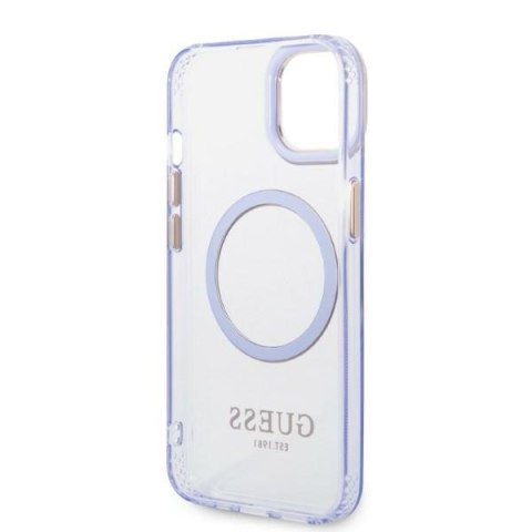 Guess nakładka do iPhone 14 6,1" GUHMP14SHTCMU purpurowa hardcase Gold Outline Translucent MagSafe Guess nakładka do iPhone 14 6,1" GUHMP14SHTCMU purpurowa hardcase Gold Outline Translucent MagSafe