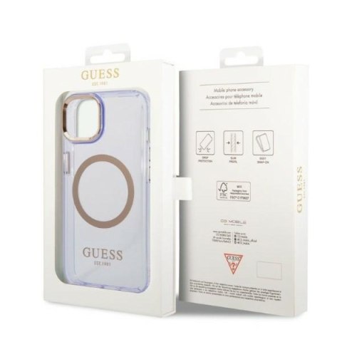 Guess nakładka do iPhone 14 6,1" GUHMP14SHTCMU purpurowa hardcase Gold Outline Translucent MagSafe Guess nakładka do iPhone 14 6,1" GUHMP14SHTCMU purpurowa hardcase Gold Outline Translucent MagSafe