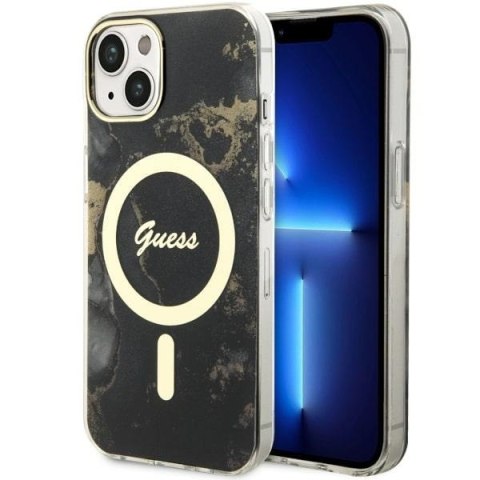 Guess nakładka do iPhone 14 6,1" GUHMP14SHTMRSK czarna hardcase Magsafe IML Golden Marble Guess nakładka do iPhone 14 6,1" GUHMP14SHTMRSK czarna hardcase Magsafe IML Golden Marble