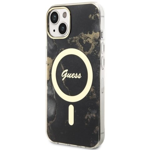 Guess nakładka do iPhone 14 6,1" GUHMP14SHTMRSK czarna hardcase Magsafe IML Golden Marble Guess nakładka do iPhone 14 6,1" GUHMP14SHTMRSK czarna hardcase Magsafe IML Golden Marble