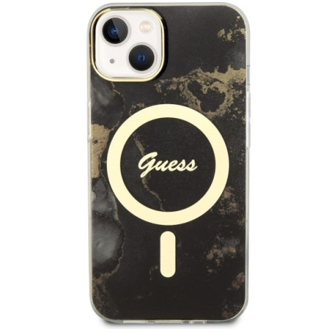 Guess nakładka do iPhone 14 6,1" GUHMP14SHTMRSK czarna hardcase Magsafe IML Golden Marble Guess nakładka do iPhone 14 6,1" GUHMP14SHTMRSK czarna hardcase Magsafe IML Golden Marble