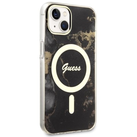 Guess nakładka do iPhone 14 6,1" GUHMP14SHTMRSK czarna hardcase Magsafe IML Golden Marble Guess nakładka do iPhone 14 6,1" GUHMP14SHTMRSK czarna hardcase Magsafe IML Golden Marble