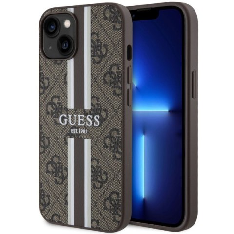 Guess nakładka do iPhone 14 6,1" GUHMP14SP4RPSW brązowa harcase Magsafe 4G Printed Stripes Guess nakładka do iPhone 14 6,1" GUHMP14SP4RPSW brązowa harcase Magsafe 4G Printed Stripes