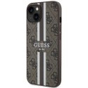 Guess nakładka do iPhone 14 6,1" GUHMP14SP4RPSW brązowa harcase Magsafe 4G Printed Stripes