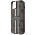 Guess nakładka do iPhone 14 6,1" GUHMP14SP4RPSW brązowa harcase Magsafe 4G Printed Stripes