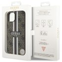 Guess nakładka do iPhone 14 6,1" GUHMP14SP4RPSW brązowa harcase Magsafe 4G Printed Stripes