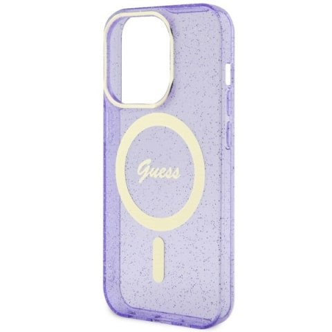 Guess nakładka do iPhone 14 Pro 6,1" GUHMP14LHCMCGU fioletowa hardcase Magsafe IML Glitter Gold Guess nakładka do iPhone 14 Pro 6,1" GUHMP14LHCMCGU fioletowa hardcase Magsafe IML Glitter Gold