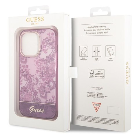 Guess nakładka do iPhone 14 Pro Max 6,7" GUHCP14XHGPLHF fuksja hardcase Porcelain Collection Guess nakładka do iPhone 14 Pro Max 6,7" GUHCP14XHGPLHF fuksja hardcase Porcelain Collection
