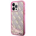 Guess nakładka do iPhone 14 Pro Max 6,7" GUHCP14XLC4PSGP różowa hardcase Liquid Glitter 4G Translucent