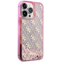 Guess nakładka do iPhone 14 Pro Max 6,7" GUHCP14XLC4PSGP różowa hardcase Liquid Glitter 4G Translucent
