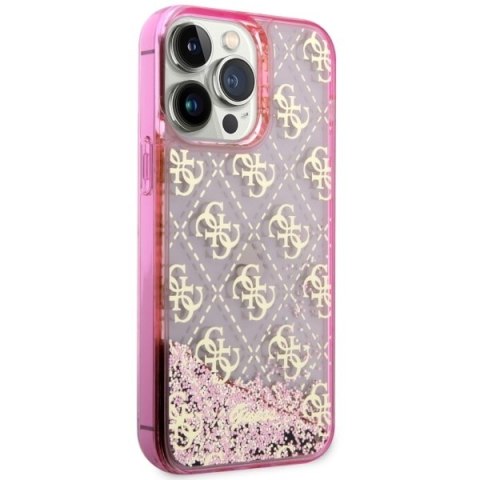 Guess nakładka do iPhone 14 Pro Max 6,7" GUHCP14XLC4PSGP różowa hardcase Liquid Glitter 4G Translucent Guess nakładka do iPhone 14 Pro Max 6,7" GUHCP14XLC4PSGP różowa hardcase Liquid Glitter 4G Translucent