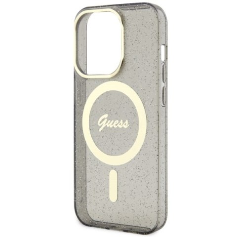 Guess nakładka do iPhone 14 Pro Max 6,7" GUHMP14XHCMCGK czarna hardcase Magsafe IML Glitter Gold Guess nakładka do iPhone 14 Pro Max 6,7" GUHMP14XHCMCGK czarna hardcase Magsafe IML Glitter Gold