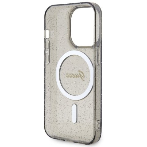Guess nakładka do iPhone 14 Pro Max 6,7" GUHMP14XHCMCGK czarna hardcase Magsafe IML Glitter Gold Guess nakładka do iPhone 14 Pro Max 6,7" GUHMP14XHCMCGK czarna hardcase Magsafe IML Glitter Gold