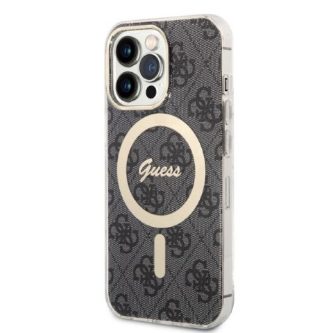 Guess zestaw nakładka + ładowarka do iPhone 13 Pro 6,1" GUBPP13LH4EACSK czarna hard case 4G Print MagSafe Guess zestaw nakładka + ładowarka do iPhone 13 Pro 6,1" GUBPP13LH4EACSK czarna hard case 4G Print MagSafe