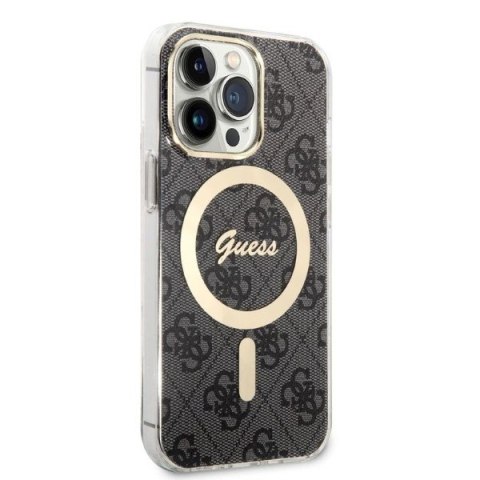 Guess zestaw nakładka + ładowarka do iPhone 13 Pro 6,1" GUBPP13LH4EACSK czarna hard case 4G Print MagSafe Guess zestaw nakładka + ładowarka do iPhone 13 Pro 6,1" GUBPP13LH4EACSK czarna hard case 4G Print MagSafe