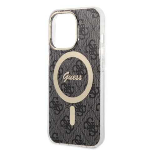 Guess zestaw nakładka + ładowarka do iPhone 13 Pro 6,1" GUBPP13LH4EACSK czarna hard case 4G Print MagSafe Guess zestaw nakładka + ładowarka do iPhone 13 Pro 6,1" GUBPP13LH4EACSK czarna hard case 4G Print MagSafe