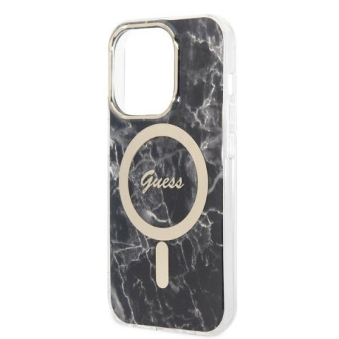 Guess zestaw nakładka + ładowarka do iPhone 14 Pro Max 6,7" GUBPP14XHMEACSK czarna hard case Marble MagSafe Guess zestaw nakładka + ładowarka do iPhone 14 Pro Max 6,7" GUBPP14XHMEACSK czarna hard case Marble MagSafe