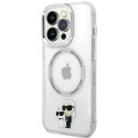 Karl Lagerfeld nakładka do iPhone 13 Pro 6,1" KLHMP13LHNKCIT transparentna hardcase Magsafe IML NFT Karl & Choupette