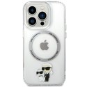 Karl Lagerfeld nakładka do iPhone 13 Pro 6,1" KLHMP13LHNKCIT transparentna hardcase Magsafe IML NFT Karl & Choupette