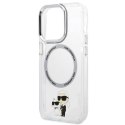 Karl Lagerfeld nakładka do iPhone 13 Pro 6,1" KLHMP13LHNKCIT transparentna hardcase Magsafe IML NFT Karl & Choupette