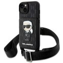 Karl Lagerfeld nakładka do iPhone 14 6,1" KLHCP14SCSAKHPKK czarna hardcase Crossbody Saffiano Mono Ikonik NFT