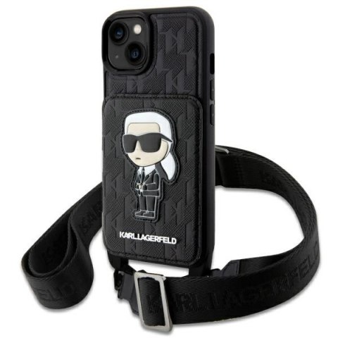 Karl Lagerfeld nakładka do iPhone 14 6,1" KLHCP14SCSAKHPKK czarna hardcase Crossbody Saffiano Mono Ikonik NFT Karl Lagerfeld nakładka do iPhone 14 6,1" KLHCP14SCSAKHPKK czarna hardcase Crossbody Saffiano Mono Ikonik NFT