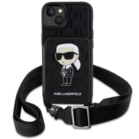 Karl Lagerfeld nakładka do iPhone 14 6,1" KLHCP14SCSAKHPKK czarna hardcase Crossbody Saffiano Mono Ikonik NFT Karl Lagerfeld nakładka do iPhone 14 6,1" KLHCP14SCSAKHPKK czarna hardcase Crossbody Saffiano Mono Ikonik NFT