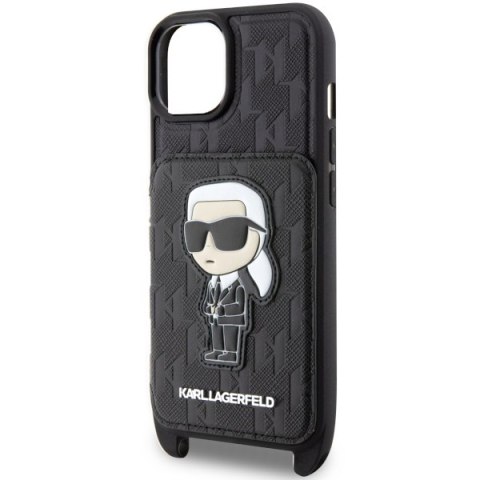 Karl Lagerfeld nakładka do iPhone 14 6,1" KLHCP14SCSAKHPKK czarna hardcase Crossbody Saffiano Mono Ikonik NFT Karl Lagerfeld nakładka do iPhone 14 6,1" KLHCP14SCSAKHPKK czarna hardcase Crossbody Saffiano Mono Ikonik NFT