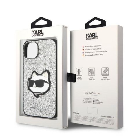 Karl Lagerfeld nakładka do iPhone 14 Plus 6,7" KLHCP14MG2CPS srebrna hardcase Glitter Choupette Patch Karl Lagerfeld nakładka do iPhone 14 Plus 6,7" KLHCP14MG2CPS srebrna hardcase Glitter Choupette Patch