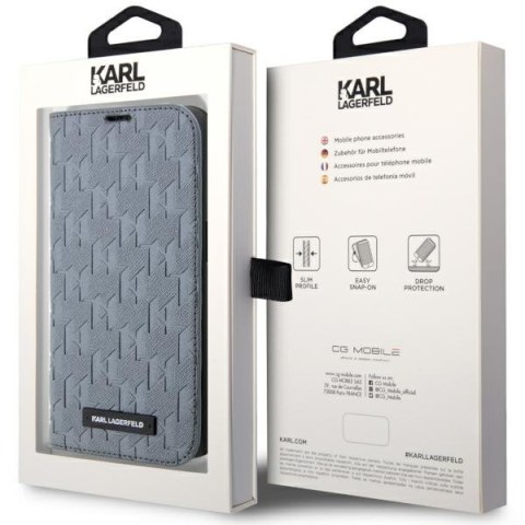 Karl Lagerfeld nakładka do iPhone 14 Pro 6,1" KLBKP14LSAKLHPG srebrna BT Saffiano Mono Karl Lagerfeld nakładka do iPhone 14 Pro 6,1" KLBKP14LSAKLHPG srebrna BT Saffiano Mono