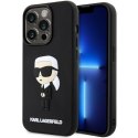 Karl Lagerfeld nakładka do iPhone 14 Pro 6,1" KLHCP14L3DRKINK czarna hardcase Rubber Ikonik 3D