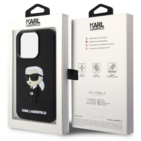 Karl Lagerfeld nakładka do iPhone 14 Pro 6,1" KLHCP14L3DRKINK czarna hardcase Rubber Ikonik 3D Karl Lagerfeld nakładka do iPhone 14 Pro 6,1" KLHCP14L3DRKINK czarna hardcase Rubber Ikonik 3D